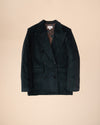 The Cyrus Corduroy Double Breasted Blazer In Emerald