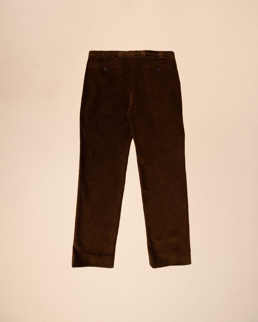 The Quino Double Pleat Corduroy Pants In Brunette