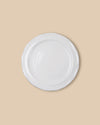 elegant white handmade dishwasher safe ceramic dinner plate with green rim