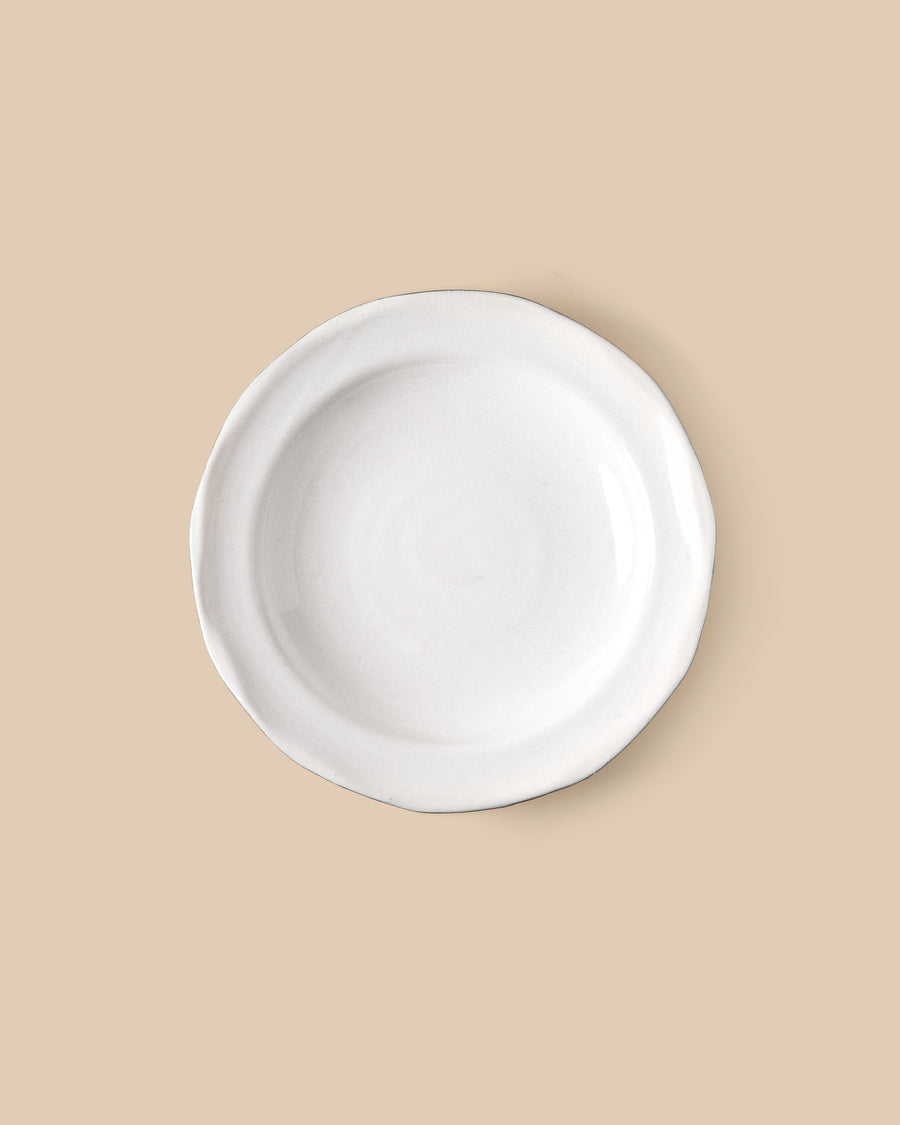 elegant white handmade dishwasher safe ceramic pasta serving bowl with green rim