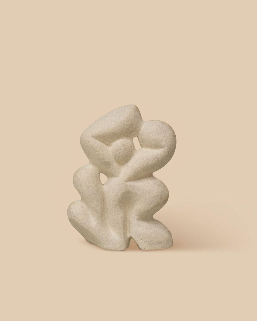 unique beige handmade abstract sculptural stoneware figure 