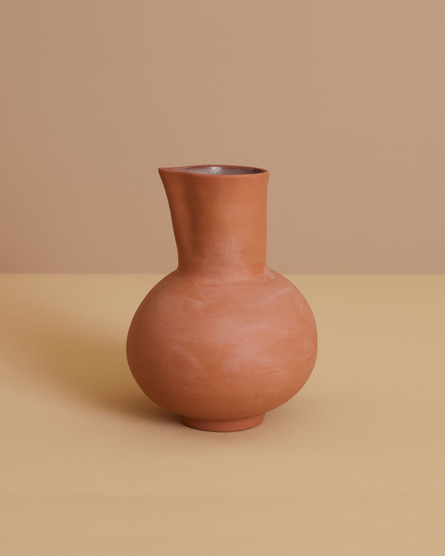terracotta handmade Mediterranean stoneware water carafe