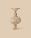 beige mediterranean ceramic handmade vase with cream colored textured glazing