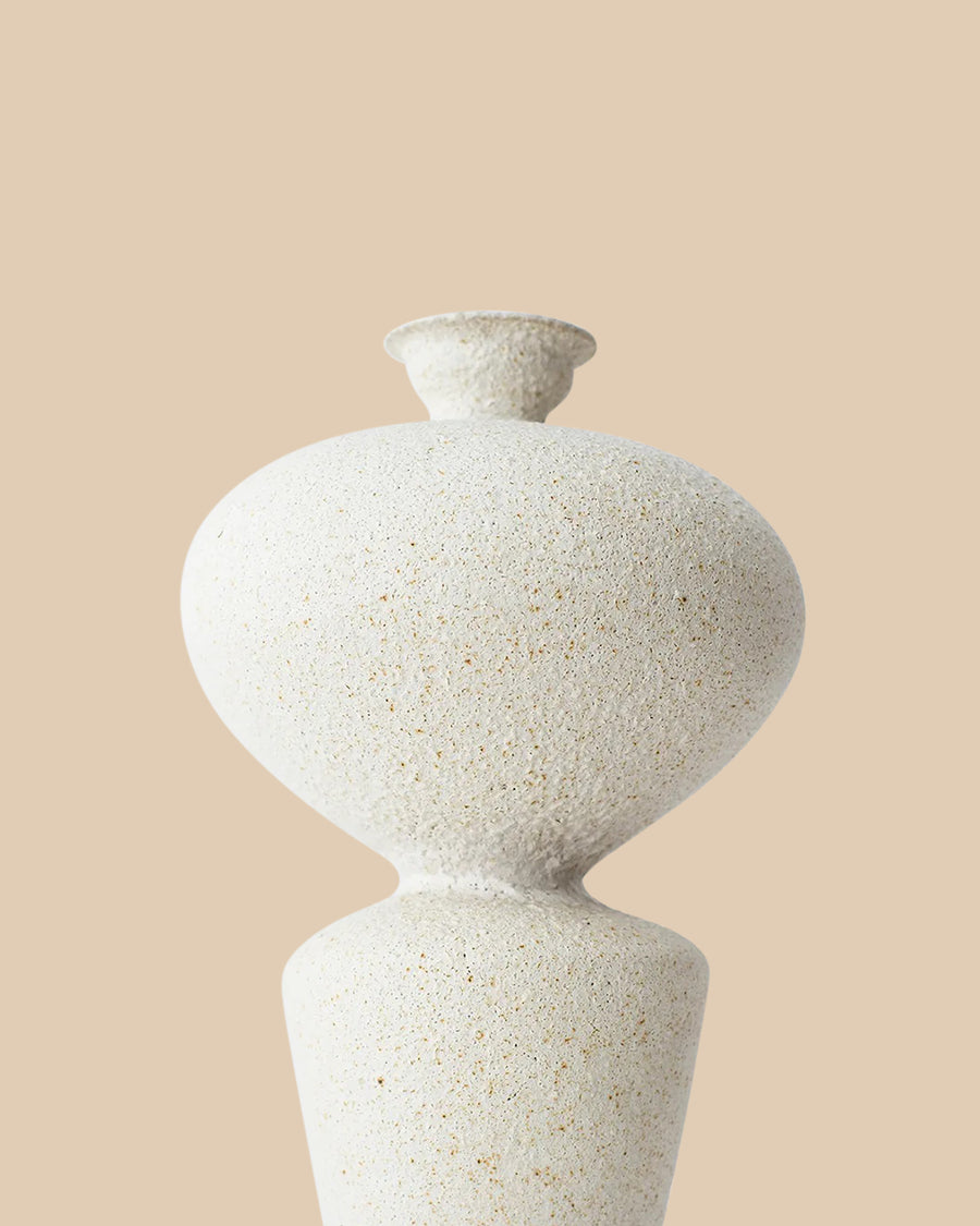 ivory greek pottery-inspired mediterranean sculptural ceramic textured vase