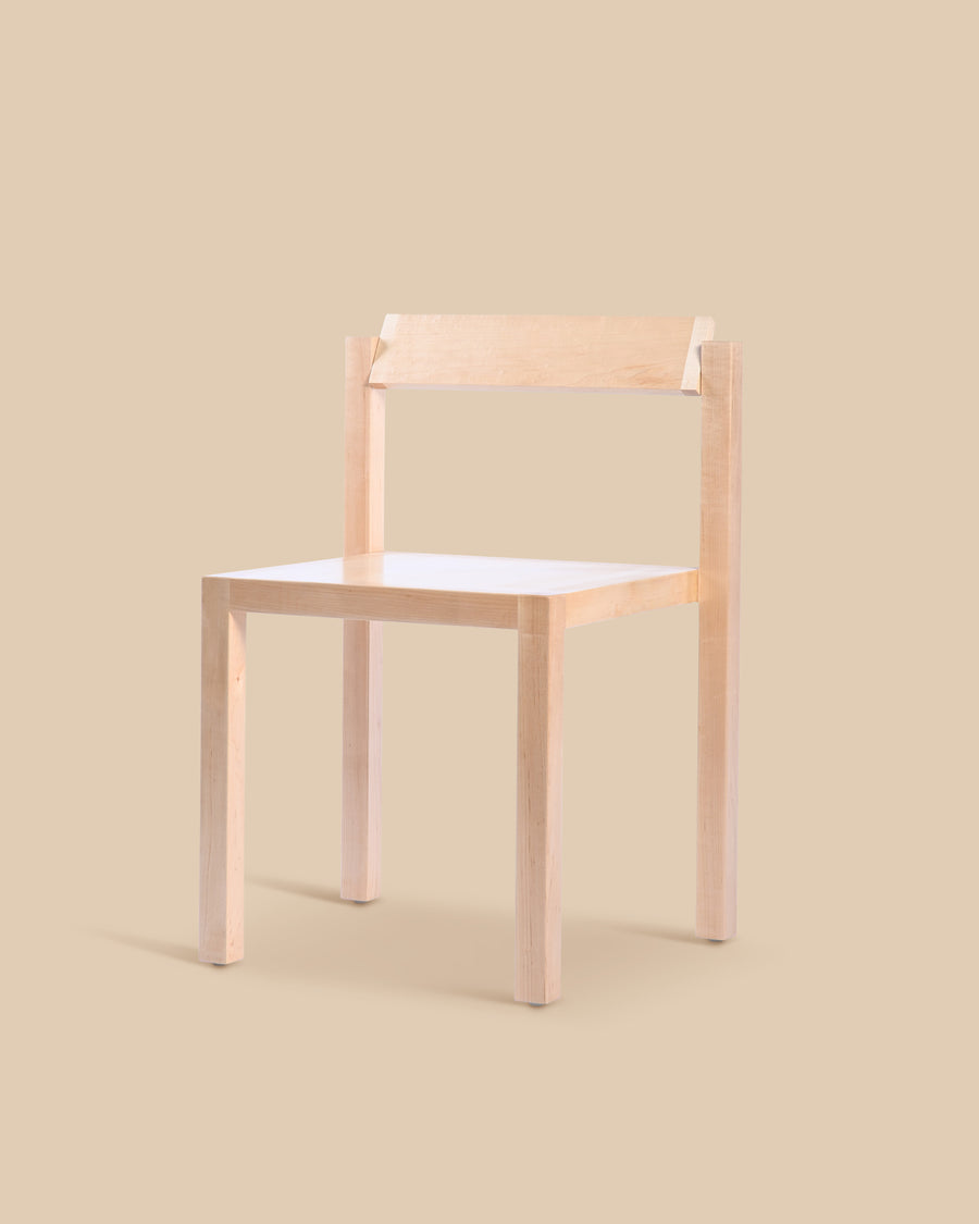 modern minimalist stackable light wood dining chair with swivel backrest