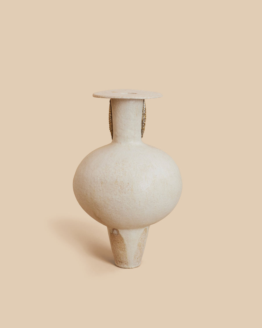 Canoa Lab Áptera N.2 sculpture in natural finish and brass