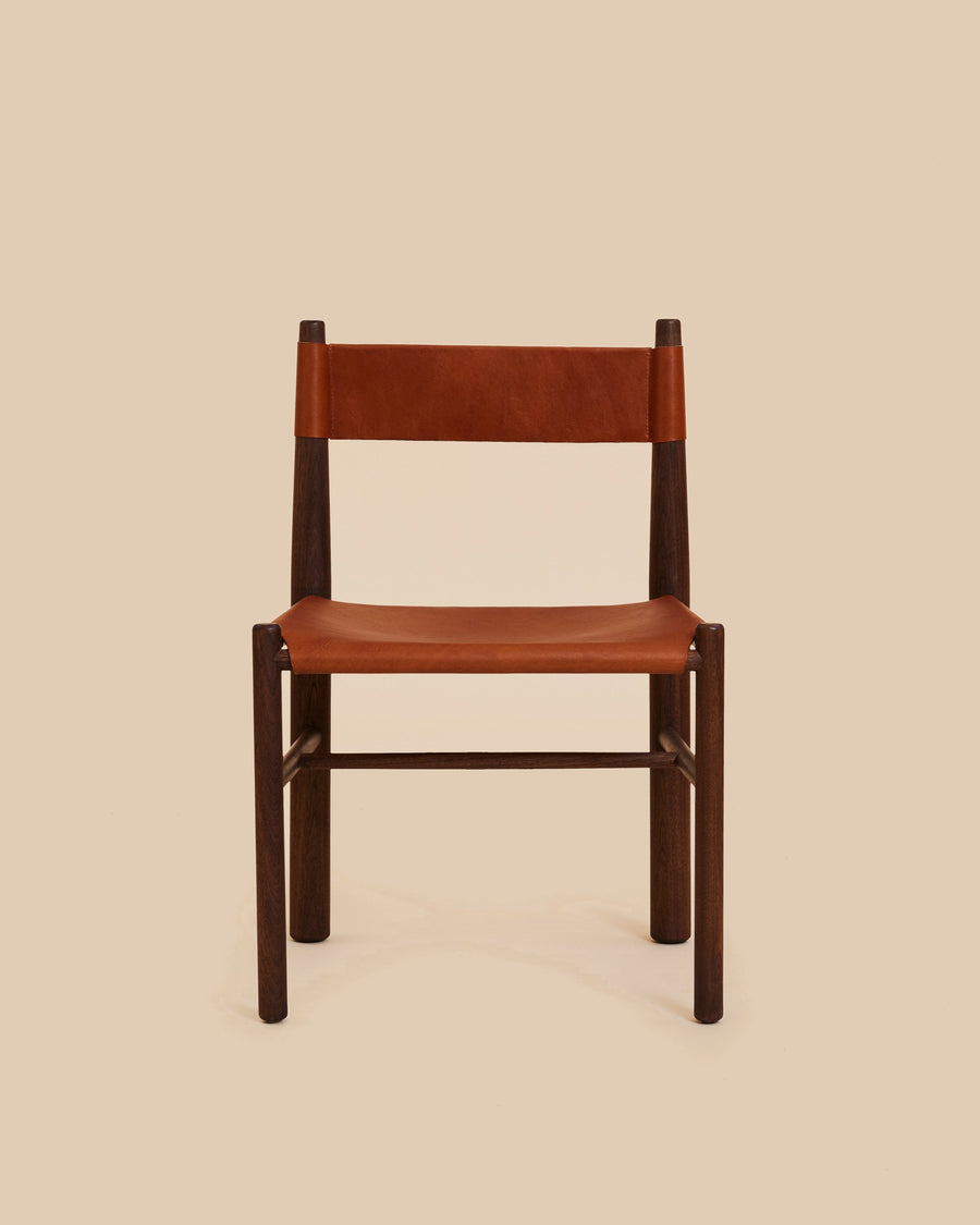 Ben Kicic Gradual Chair in walnut and cognac leather
