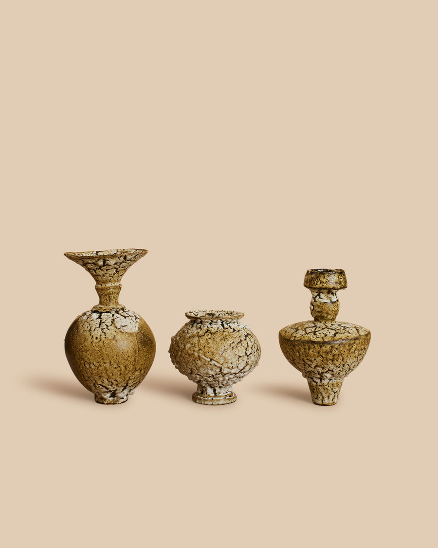 Canoa Lab Limonita Trio ceramic set in cracked sage