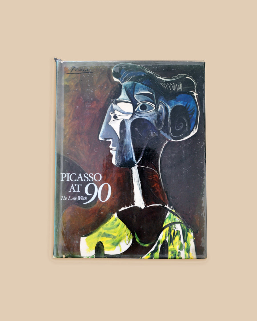 Picasso at 90: The Late Work, a rare out-of-print first edition with a cubist portrait in blue and green on the cover