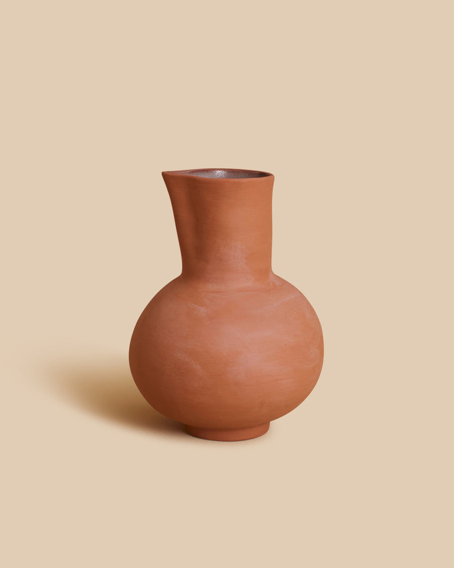 terracotta handmade Mediterranean stoneware water carafe