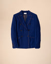 The Dree Double Breasted Blazer In Cobalt
