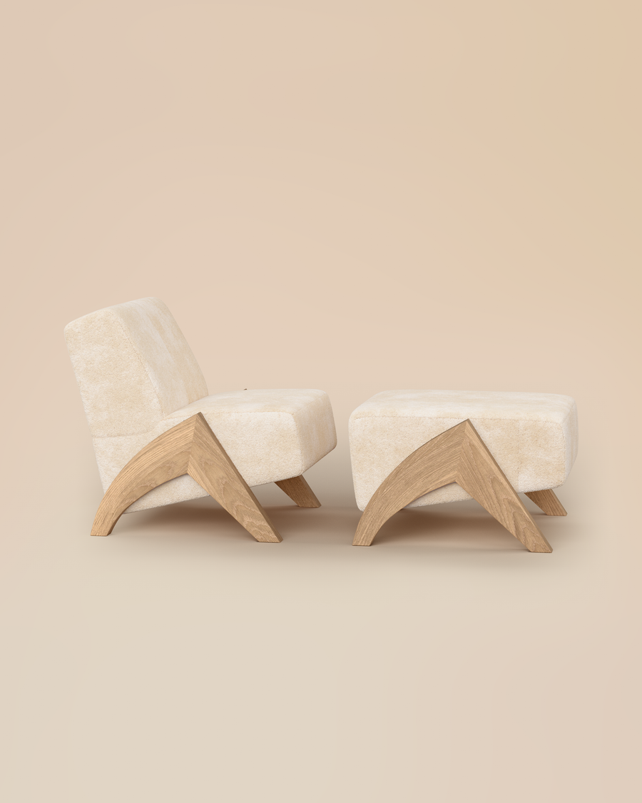 The Enzo Shearling Chair and Ottoman by Arjé