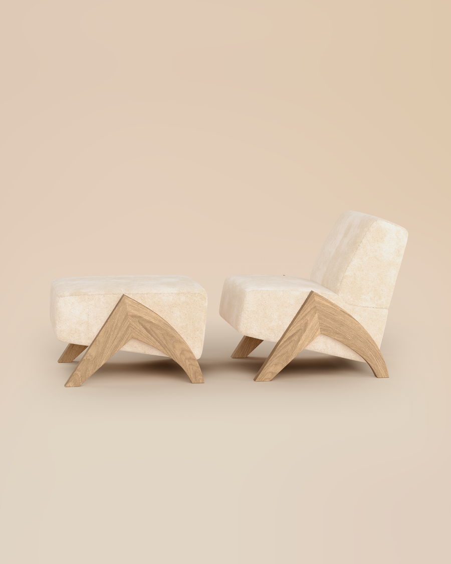 The Enzo Shearling Chair and Ottoman by Arjé