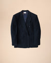 The Enzo Double Breasted Cotton Blazer In Sapphire