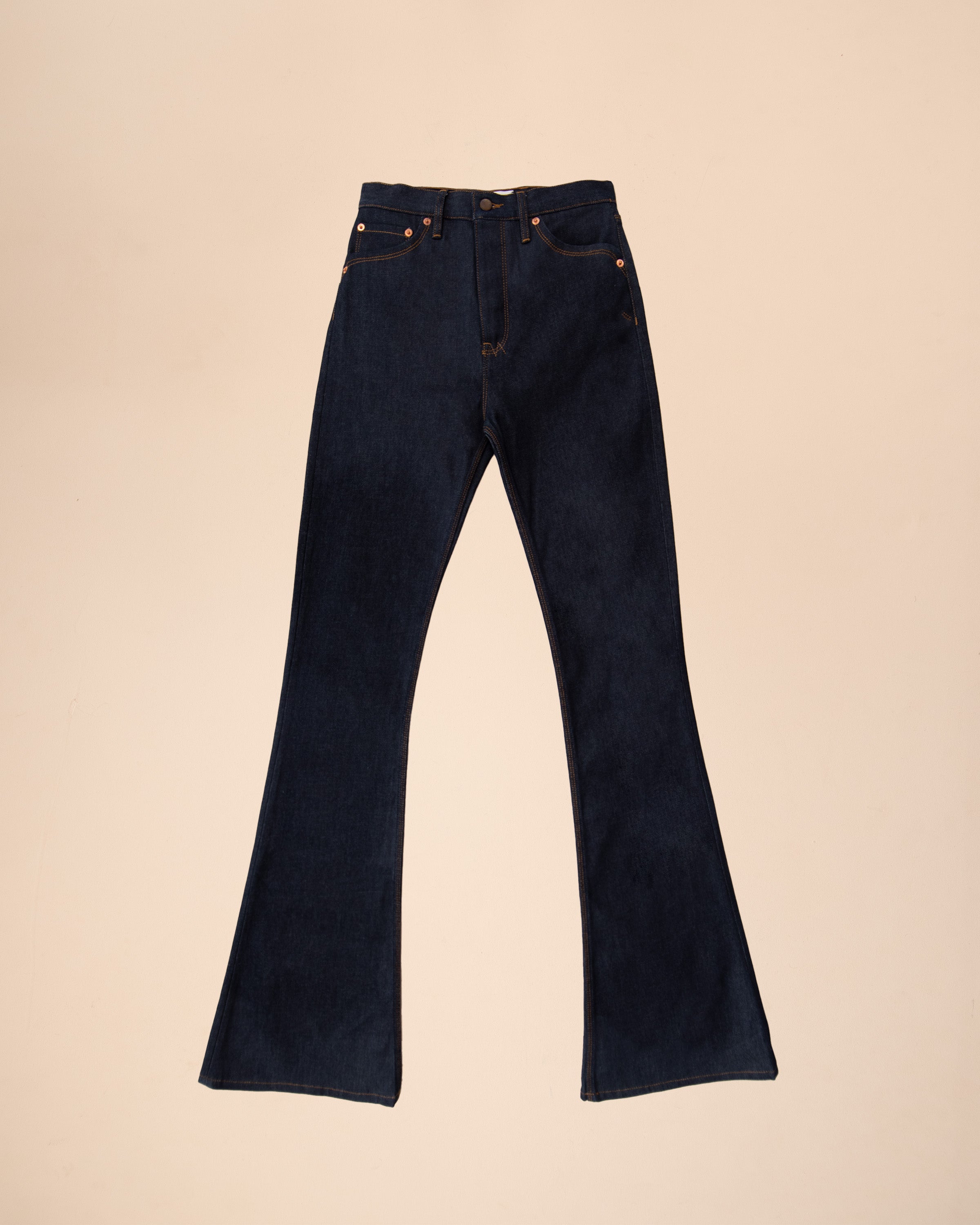 The Joelly Denim Flare Pants In Sapphire - ARJÉ