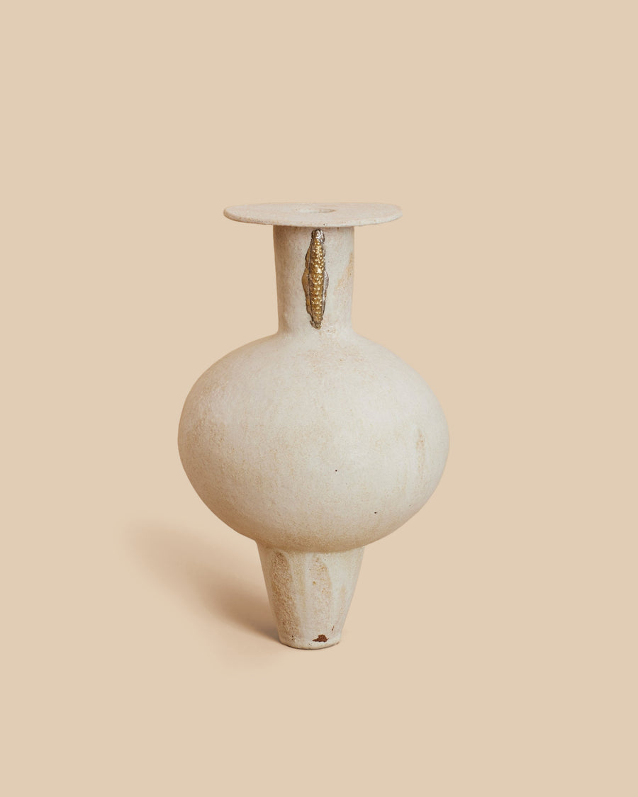 Canoa Lab Áptera N.2 sculpture in natural finish and brass
