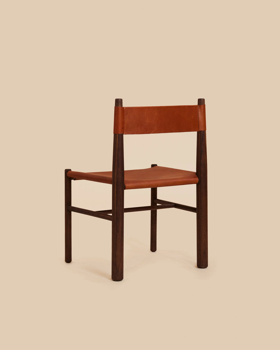 Ben Kicic Gradual Chair in walnut and cognac leather