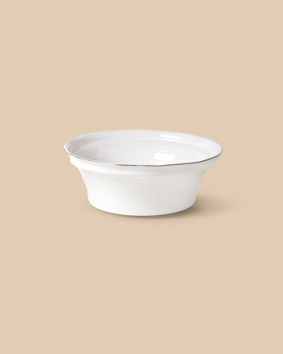 elegant white handmade dishwasher safe ceramic small serving bowl with green rim