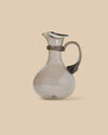 elegant hand blown artisan grey-colored glass pitcher