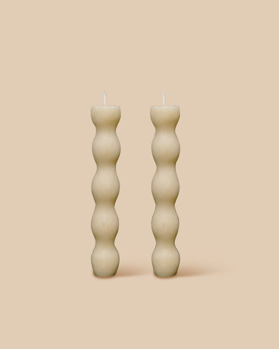 natural colored 100% beeswax sculptural artisanal candle set