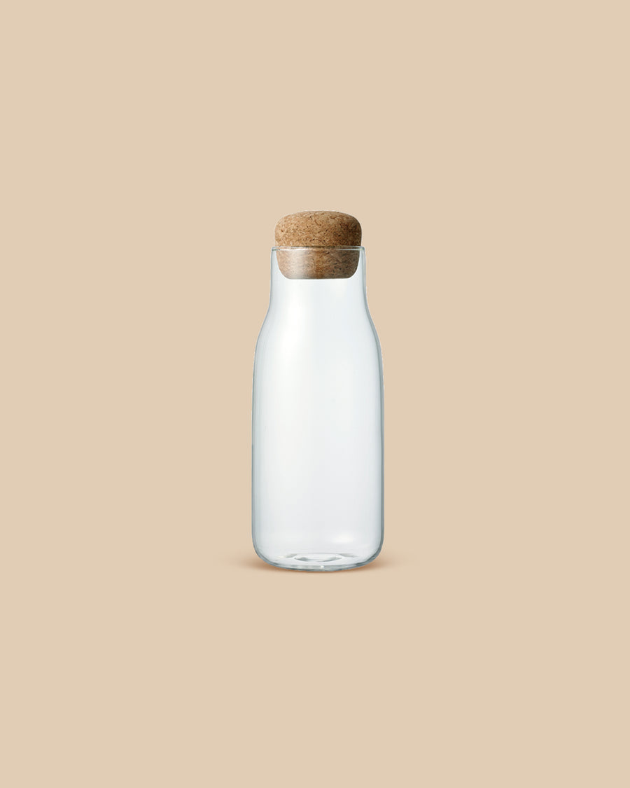 heat-resistent glass storage bottle with cork top
