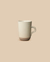 beige elegant handmade textured clay dishwasher-safe ceramic tall coffee mug