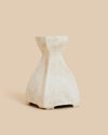 warm white terra sigillata-glazed pedestal-shaped ceramic side table