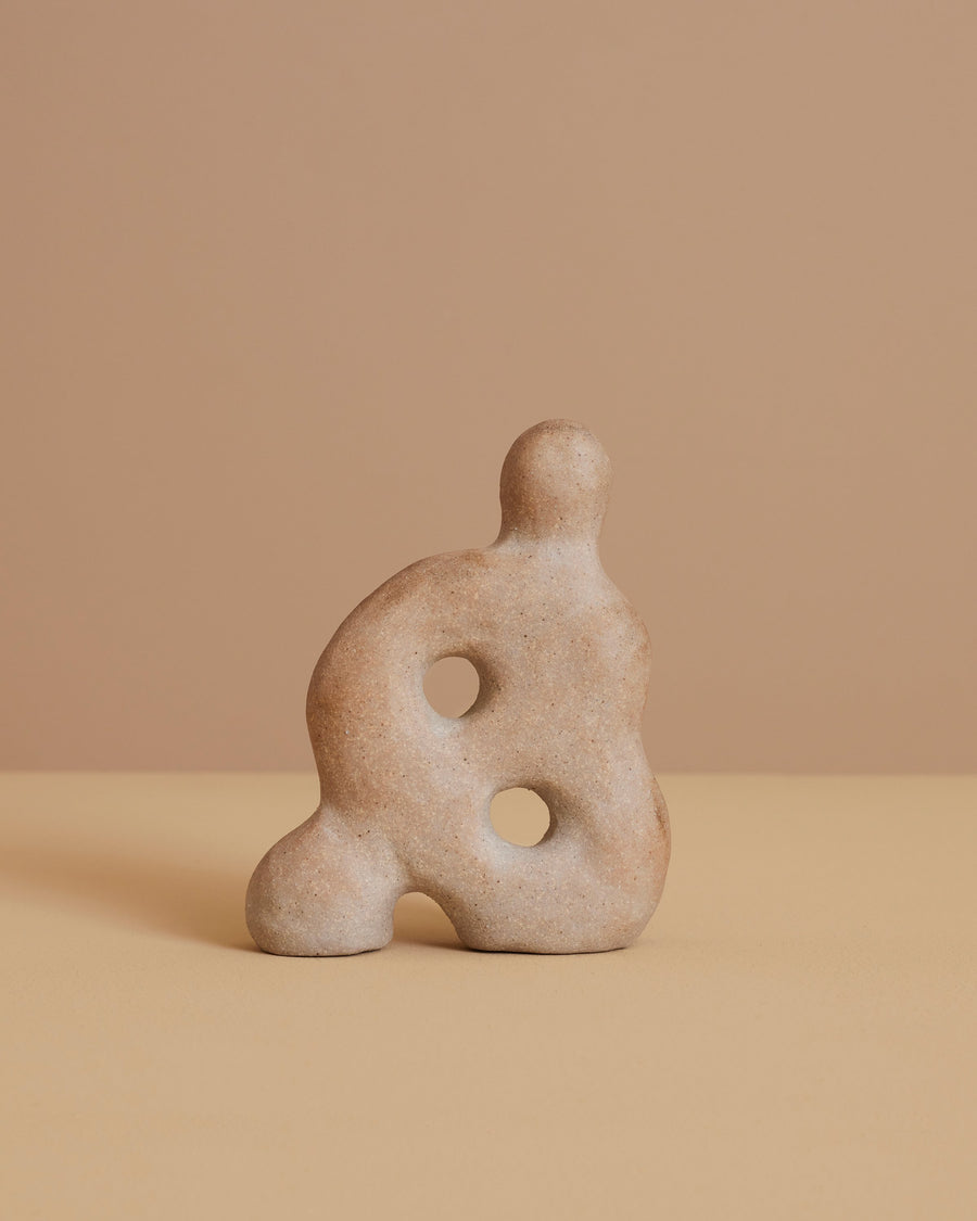 earth-toned abstract handmade sculptural ceramic unique stone figurine