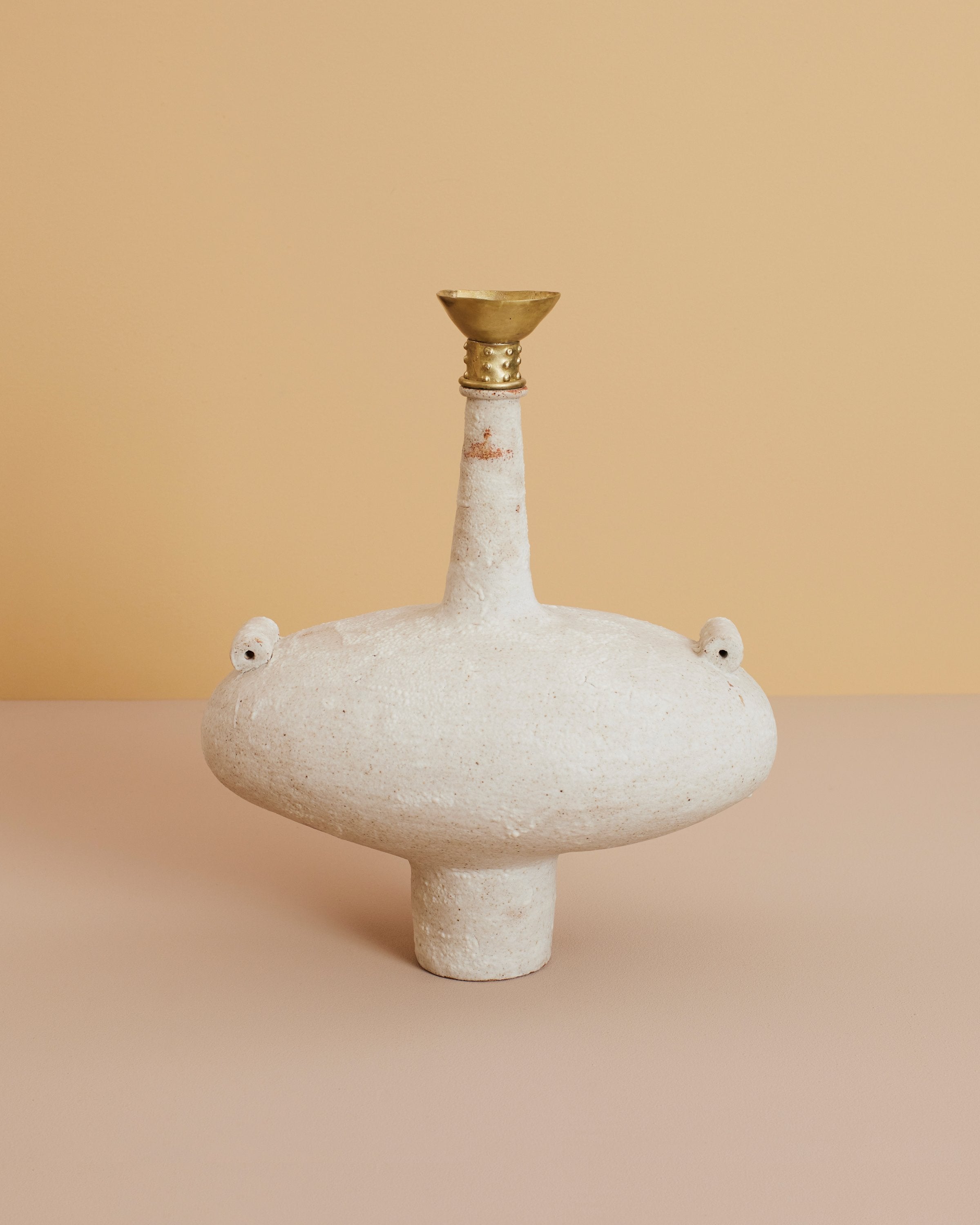 mediterranean handmade glazed green-toned unique stoneware vases with cream colored textured glazing