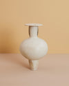 beige handmade sculptural ceramic vessel inspired by ancient greek amphora shape earthenware