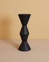 11.5 inch tall handmade zig-zag shaped black modern vase