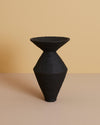 12 inch tall handmade black minimalist artisan geometric statement vase