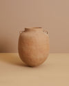 small rounded handmade Mediterranean olive oil jar-shaped terracotta vase