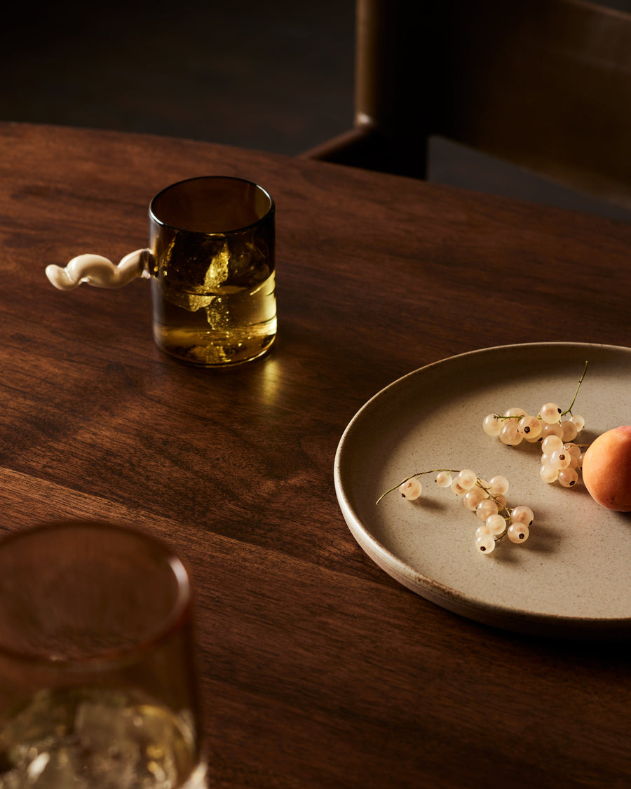 beige elegant handmade textured clay body dishwasher-safe ceramic dinner plate