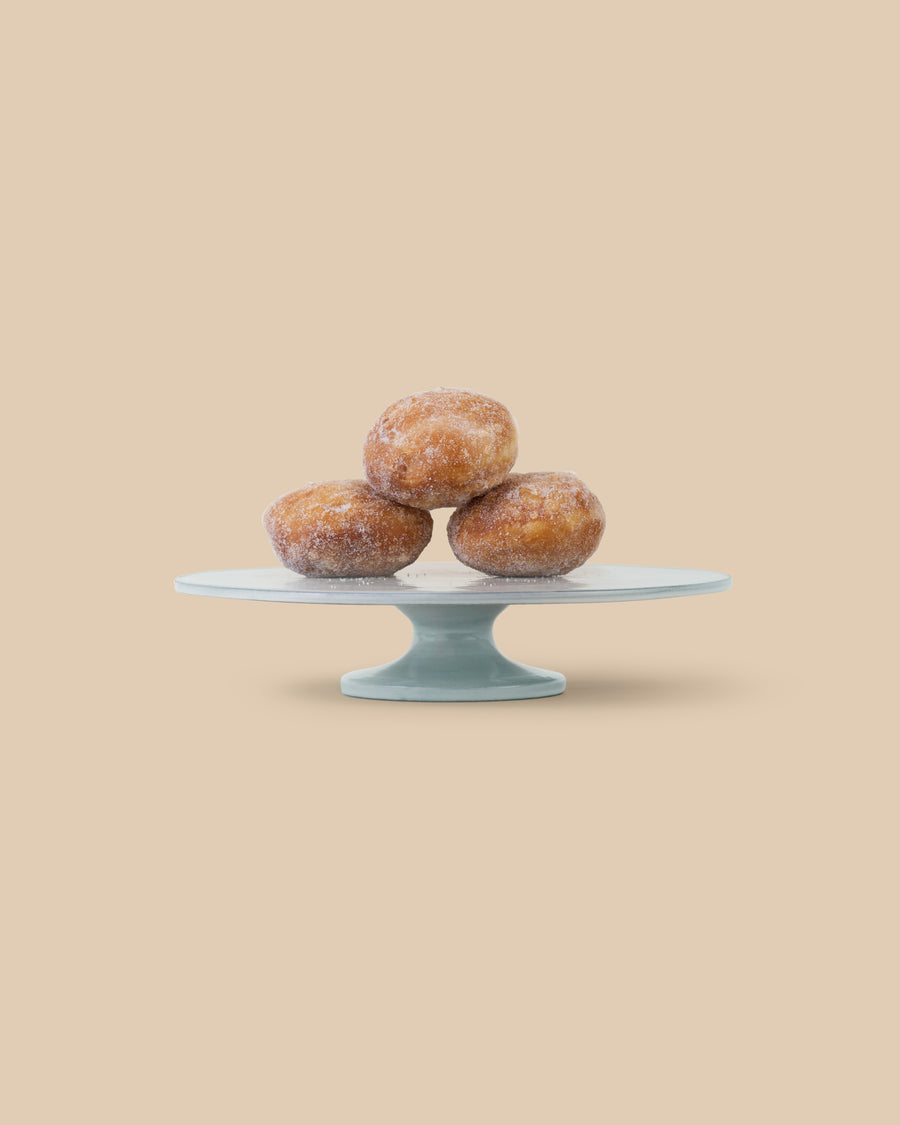 handmade artisan light grey dishwasher safe ceramic cake stand in use