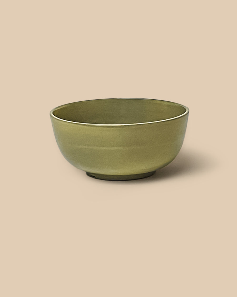 handmade artisan muted yellow green dishwasher safe ceramic cereal bowl