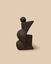 dark brown handmade stoneware humanesque abstract art sculpture