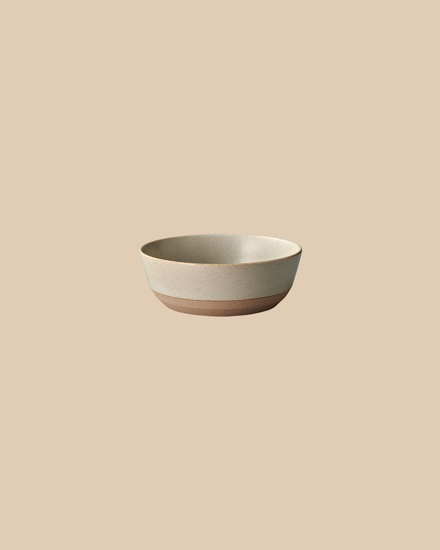 beige elegant handmade textured clay dishwasher-safe salad bowl
