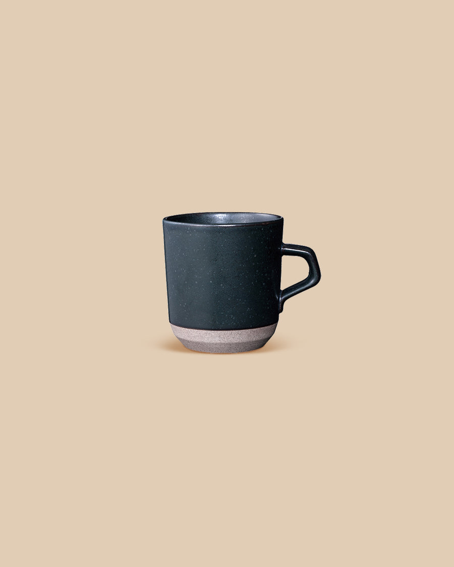 black elegant handmade textured clay dishwasher-safe large mug