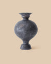  dark grey mediterranean stoneware urn-like ceramic vase