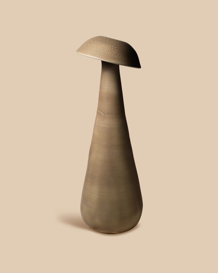 oversized handmade fern green ceramic multi-directional nature-inspired mushroom floor lamp
