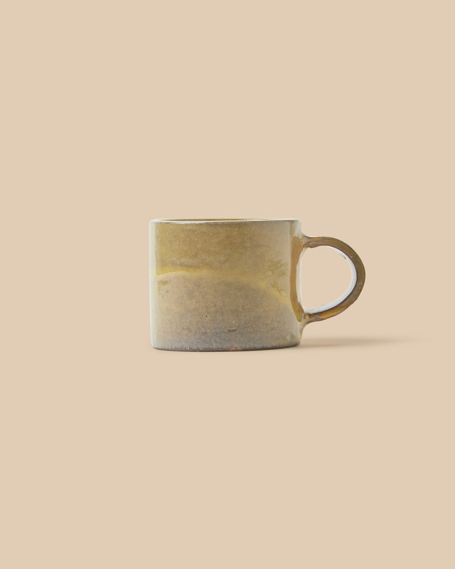 handcrafted artisan muted yellow green dishwasher safe ceramic espresso cup